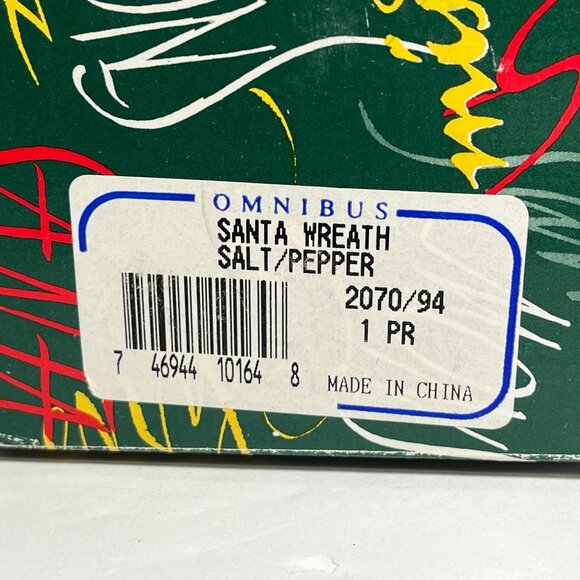 Santa Wreath Salt Pepper Shakers By Fitz And Floyd Omnibus Christmas Decor - Picture 11 of 12